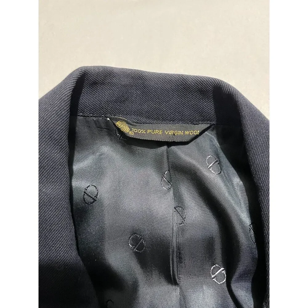 Designed by Christian Dior double breasted Jacket blazer Paris wool women 10